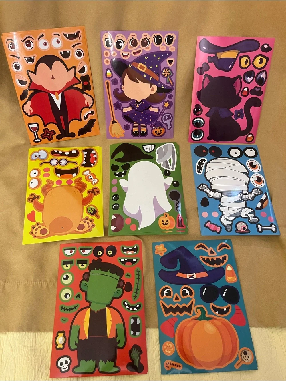 32 Count Halloween Make The Face Sticker Sheets